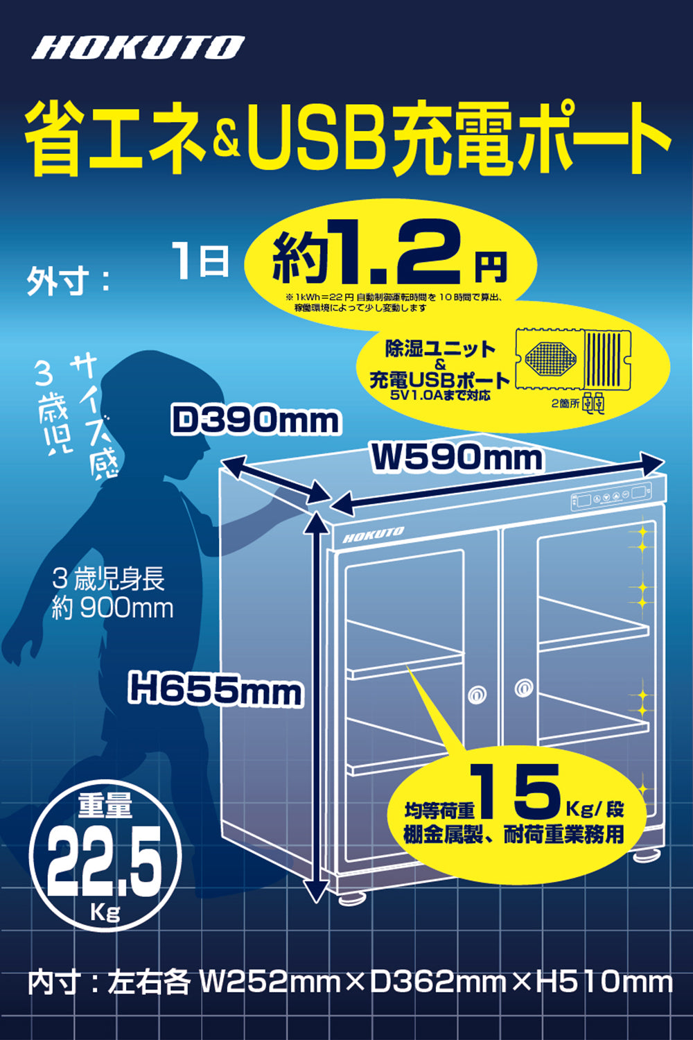 HOKUTO防湿庫・ドライボックス HPシリーズ HP-135EX