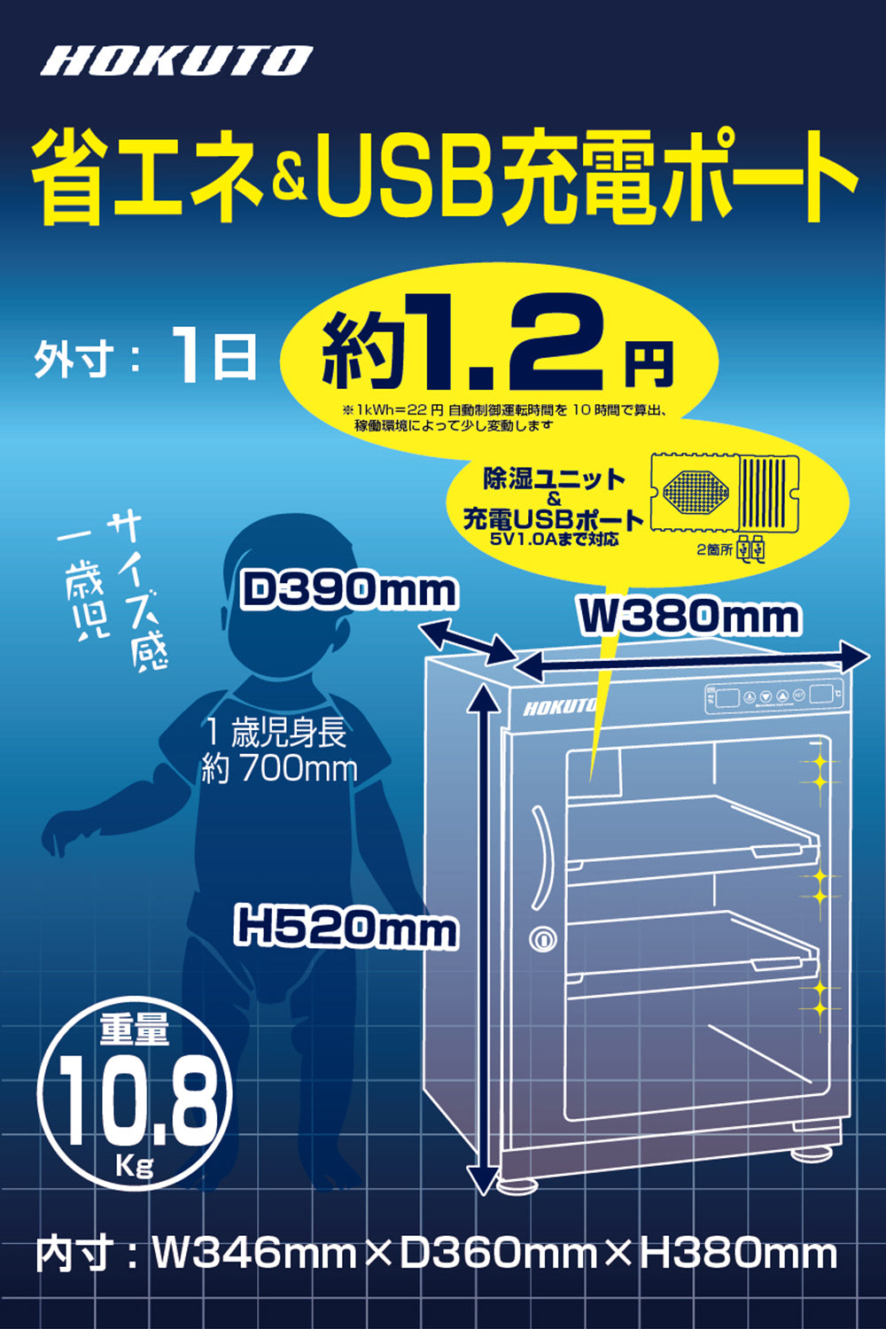 HOKUTO防湿庫・ドライボックス HPシリーズ 68L
