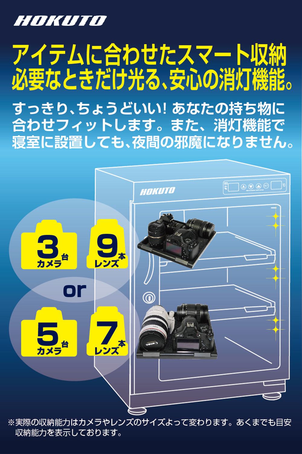 HOKUTO防湿庫・ドライボックス HPシリーズ 68L
